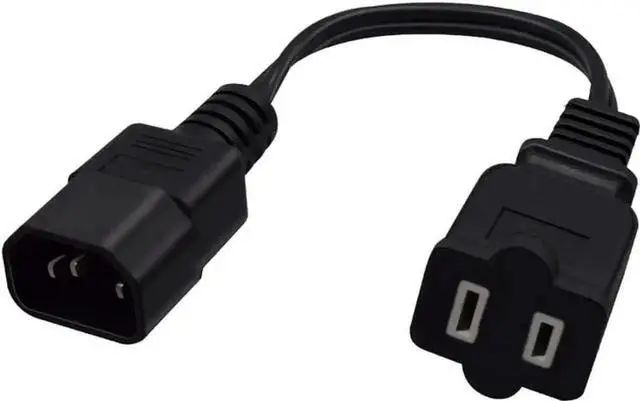 Alt view image 5 of 5 - 1FT C14 Male PDU Style Computer Power Extension Cable Y Splitter Power Plug Cord (C14 to 1-15P)