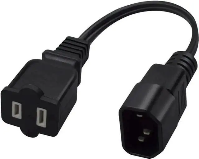 Alt view image 4 of 5 - 1FT C14 Male PDU Style Computer Power Extension Cable Y Splitter Power Plug Cord (C14 to 1-15P)