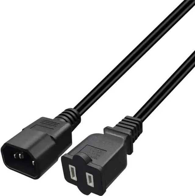 Main image of 1FT C14 Male PDU Style Computer Power Extension Cable Y Splitter Power Plug Cord (C14 to 1-15P)