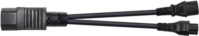 Alt view image 4 of 5 - 1FT C14 Male PDU Style Computer Power Extension Cable Y Splitter Power Plug Cord (C14 to C13+C5)