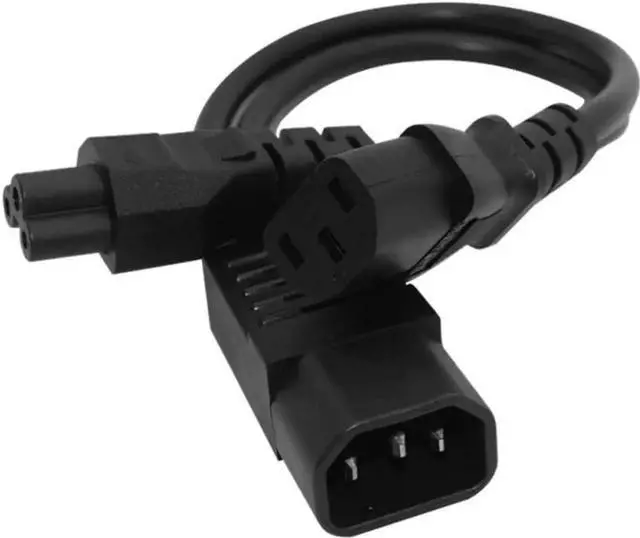 Alt view image 5 of 5 - 1FT C14 Male PDU Style Computer Power Extension Cable Y Splitter Power Plug Cord (C14 to C13+C5)