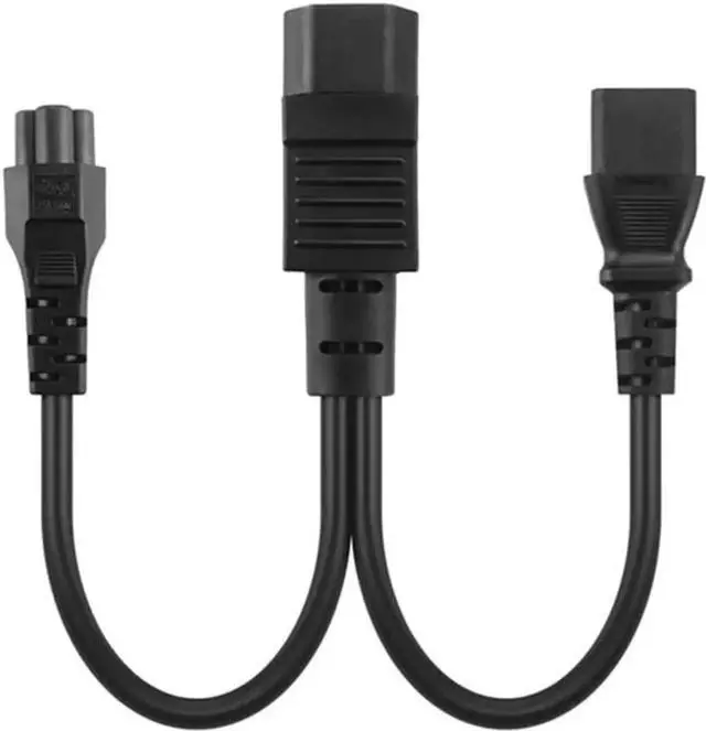 Alt view image 3 of 5 - 1FT C14 Male PDU Style Computer Power Extension Cable Y Splitter Power Plug Cord (C14 to C13+C5)