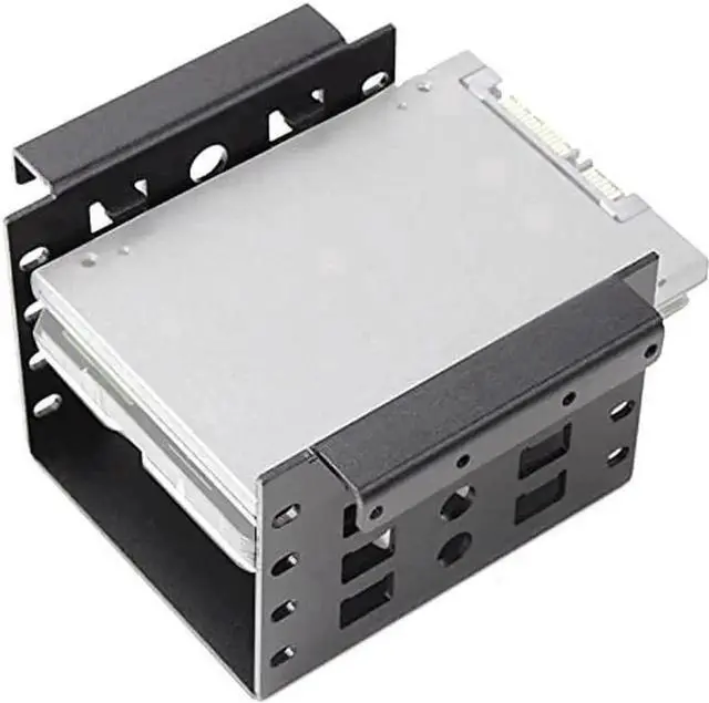 Alt view image 7 of 7 - 4-Bay 2.5 Inch to 3.5 Inch Hard Drive Caddy Internal Mounting Adapter Bracket Floppy Drive Aluminum Alloy Mobile Holder (Black w SATA Cable)