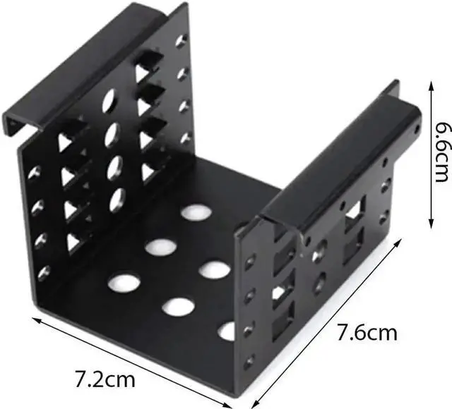 Alt view image 2 of 7 - 4-Bay 2.5 Inch to 3.5 Inch Hard Drive Caddy Internal Mounting Adapter Bracket Floppy Drive Aluminum Alloy Mobile Holder (Black w SATA Cable)