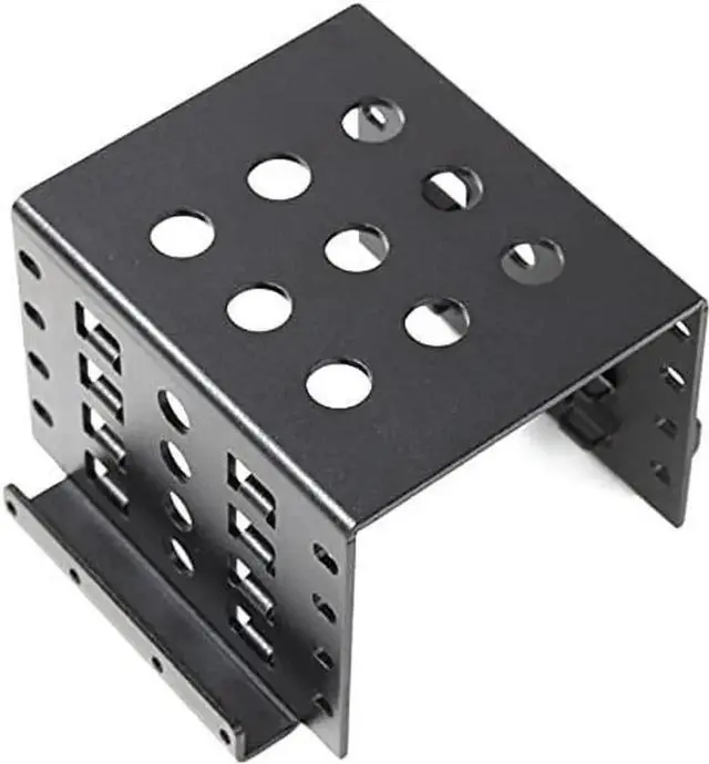 Alt view image 4 of 7 - 4-Bay 2.5 Inch to 3.5 Inch Hard Drive Caddy Internal Mounting Adapter Bracket Floppy Drive Aluminum Alloy Mobile Holder (Black w SATA Cable)