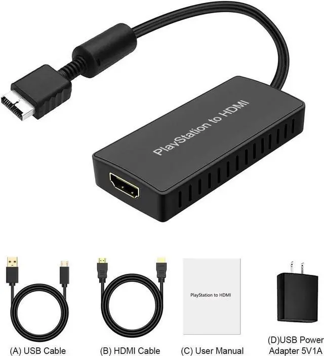 Alt view image 5 of 6 - PS2 To HDMI, PS2 HDMI Cable, PS2 To HDMI Converter Support 1080P/720P, Composite To HDMI Works for PS1/2, HD Link Cable for PS2. PS1 To HDMI Cable, PS2 To HDMI Cable.