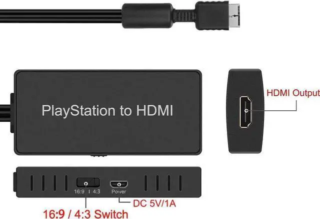 Alt view image 6 of 6 - PS2 To HDMI, PS2 HDMI Cable, PS2 To HDMI Converter Support 1080P/720P, Composite To HDMI Works for PS1/2, HD Link Cable for PS2. PS1 To HDMI Cable, PS2 To HDMI Cable.