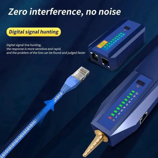 Alt view image 2 of 6 - Network Cable Tester Digital Signal Line Finder POE Test Telephone Wire Tracker Multi-Cable Search Continuity Test for 4P 8P Network Cable