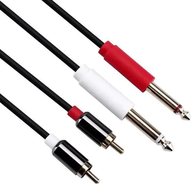 Alt view image 2 of 5 - GHWL Dual 1/4 Inch to Dual RCA Audio Cable Male 6.35mm 1/4\\