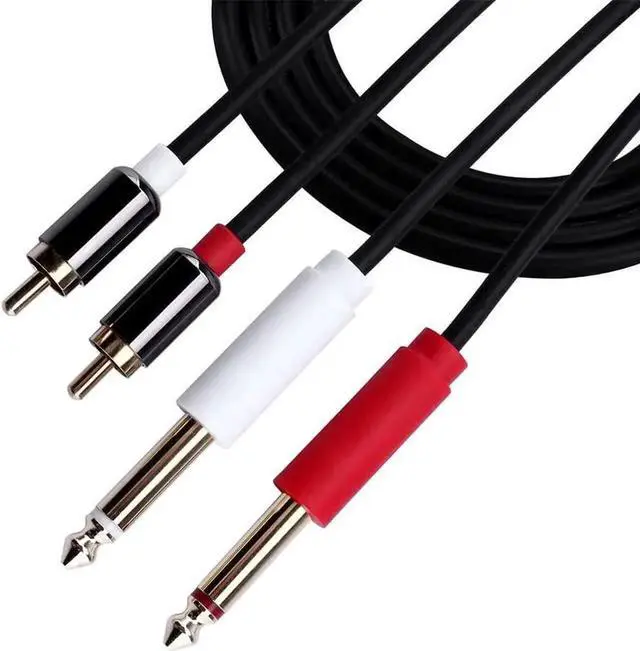 Alt view image 5 of 5 - GHWL Dual 1/4 Inch to Dual RCA Audio Cable Male 6.35mm 1/4\\