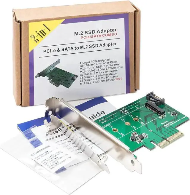 Alt view image 6 of 7 - M-Key M.2 to PCIe x4 SSD Adapter or M Key M2 to SATA Connector Converter SY-PEX50073, Green