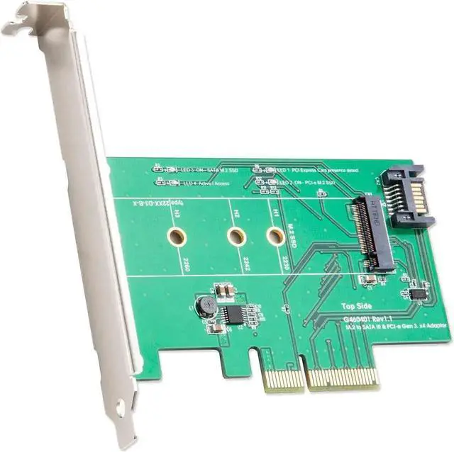 Alt view image 7 of 7 - M-Key M.2 to PCIe x4 SSD Adapter or M Key M2 to SATA Connector Converter SY-PEX50073, Green