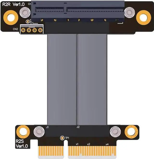 Alt view image 3 of 3 - PCIe 3.0 x4 Extension Cable 32G/BPS PCI Express 4X Graphic SSD RAID Extender Conversion Riser Card Vertical 270 R22SR (15CM)