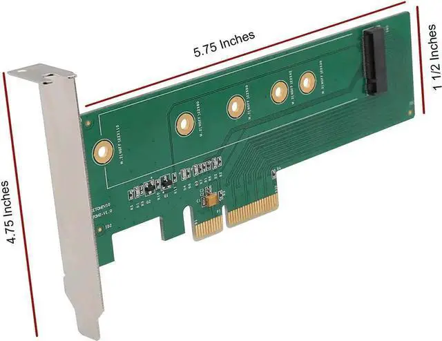 Alt view image 3 of 7 - I/O Crest M.2 NGFF PCIe SSD to PCI Express 3.0 x4 Host Adapter Card - Support M.2 M-Key PCIe (NVMe or AHCI) Type 22110, 2280, 2260, 2242