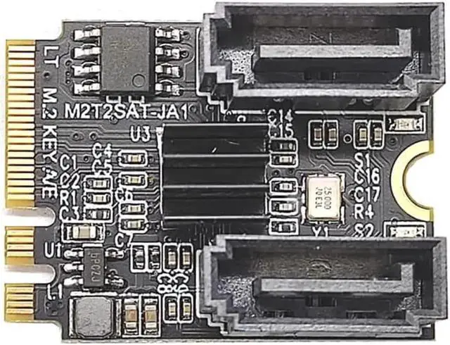Alt view image 4 of 6 - M.2 (A+E Key) Card NGFF to 2 Ports SATA3.0 / 6G Extention Card Hard Disk Drive-Free JMB582 (Short Version)