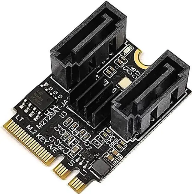 Alt view image 5 of 6 - M.2 (A+E Key) Card NGFF to 2 Ports SATA3.0 / 6G Extention Card Hard Disk Drive-Free JMB582 (Short Version)