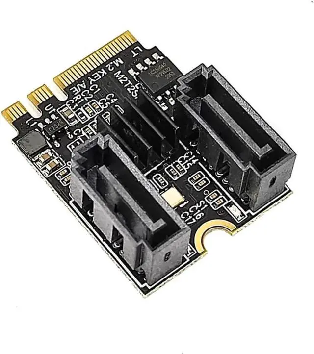 Alt view image 3 of 6 - M.2 (A+E Key) Card NGFF to 2 Ports SATA3.0 / 6G Extention Card Hard Disk Drive-Free JMB582 (Short Version)