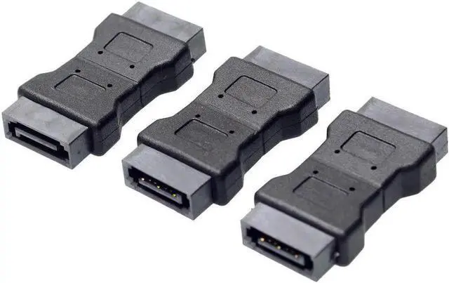 Alt view image 3 of 5 - High quanlity 7PIN SATA 3.0 data male to male Port adapter straight angle 7P Serial ATA III 6Gbps Jack Connector Coupler