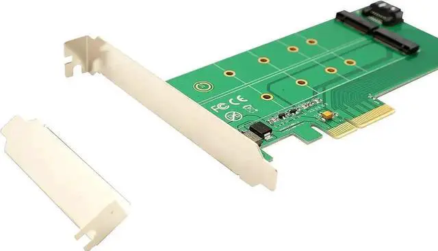 Alt view image 2 of 7 - M.2 M-Key SSD PCI-Express 2.0 x4 Adapter or M.2 B-Key SSD to SATA Interface Adapter Card