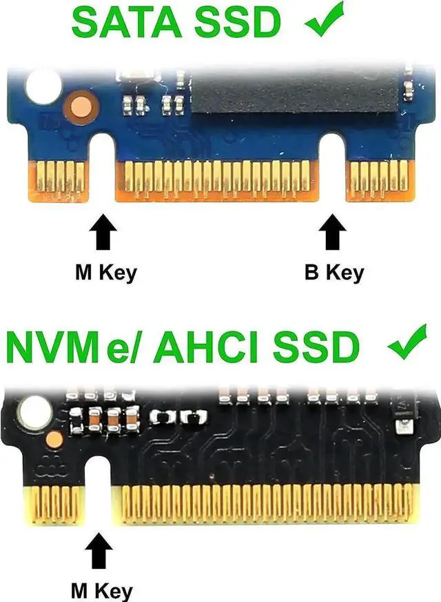 Alt view image 3 of 7 - M.2 M-Key SSD PCI-Express 2.0 x4 Adapter or M.2 B-Key SSD to SATA Interface Adapter Card
