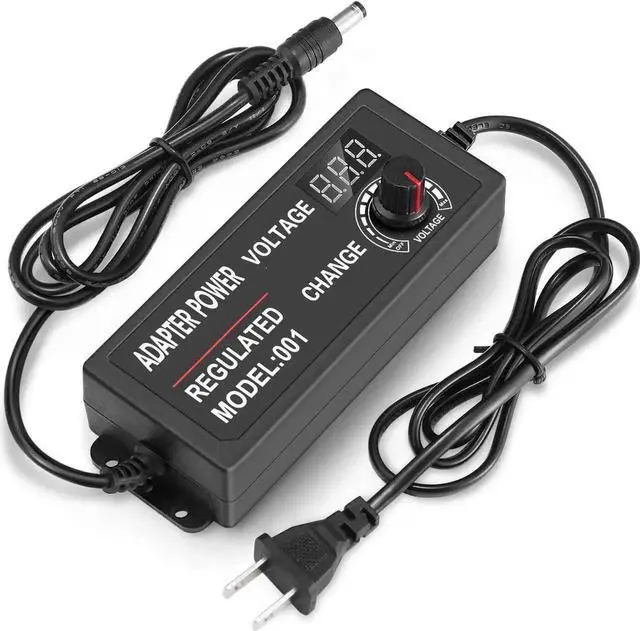 Main image of 3V-12V 5A 60W Adjustable Power Supply with LED Display, Variable DC 3V 5V 6V 9V 12V Universal AC/DC Adapter, 100V-240V AC to DC 3-12V Switching Power Converter Multi-Voltage Regulated Adaptor - OEM