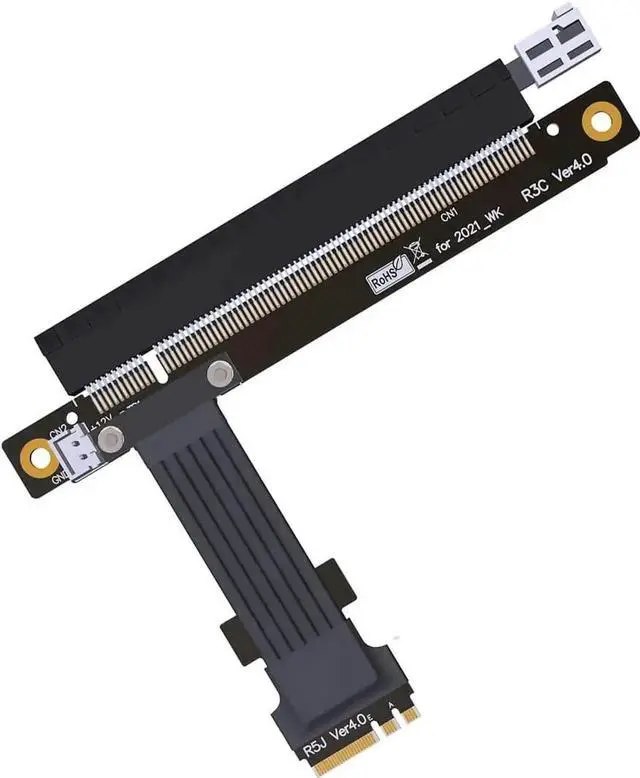 Alt view image 3 of 6 - PCI-e 4.0 M.2 WiFi A.E Key A+E to PCI-e x1/ x4/ x16 Slot Riser Extender Adapter Card Ribbon Gen4.0 PCIE Cable Wireless Network Card 8G/BPS (15cm,Pcie4.0 16x R53JC)