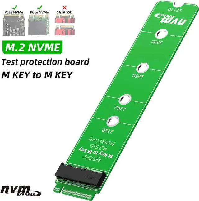 Alt view image 2 of 7 - M.2 SSD Adapter Card Test Protector Board B+M Key SATA NGFF Extension Protection Hard Drive Adapter Card for Hard Disk (for NVME PCIE)