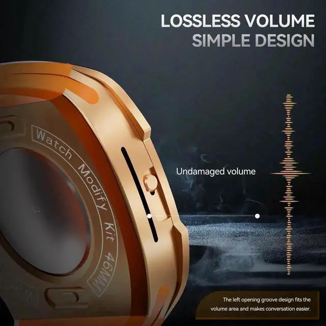 Alt view image 4 of 7 - Mod Kit Stainless Steel Case for Apple Watch Series 10 46mm Rugged Metal Bumper Case Protective Wristband Replacement Band for iWatch 46 mm Pink