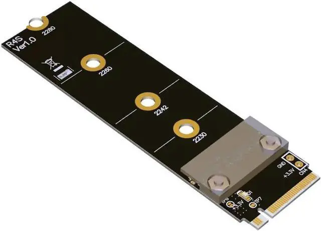 Alt view image 2 of 7 - PCI-E 3.0 Riser Card 32G/BPS M.2 NGFF NVMe to PCIe X16 Extension Cable SATA Power Cable Support M.2 PCIE X4 Full Speed Channel for BTC Mining M2 2230 2242 2260 2280 (F43SF 15CM)