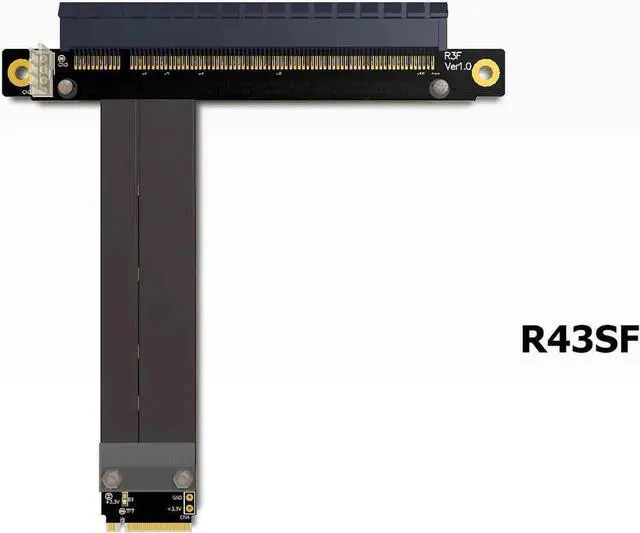 Alt view image 4 of 7 - PCI-E 3.0 Riser Card 32G/BPS M.2 NGFF NVMe to PCIe X16 Extension Cable SATA Power Cable Support M.2 PCIE X4 Full Speed Channel for BTC Mining M2 2230 2242 2260 2280 (F43SF 15CM)