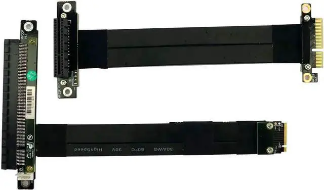 Alt view image 5 of 7 - PCI-E 3.0 Riser Card 32G/BPS M.2 NGFF NVMe to PCIe X16 Extension Cable SATA Power Cable Support M.2 PCIE X4 Full Speed Channel for BTC Mining M2 2230 2242 2260 2280 (F43SF 15CM)