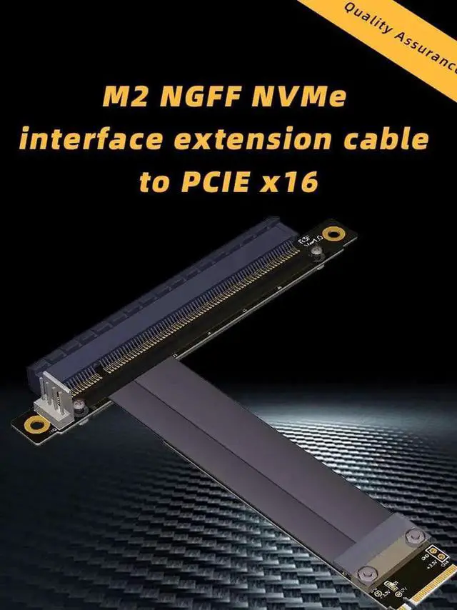 Alt view image 7 of 7 - PCI-E 3.0 Riser Card 32G/BPS M.2 NGFF NVMe to PCIe X16 Extension Cable SATA Power Cable Support M.2 PCIE X4 Full Speed Channel for BTC Mining M2 2230 2242 2260 2280 (F43SF 15CM)