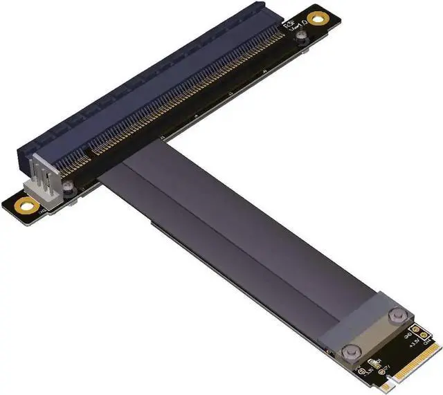 Alt view image 3 of 7 - PCI-E 3.0 Riser Card 32G/BPS M.2 NGFF NVMe to PCIe X16 Extension Cable SATA Power Cable Support M.2 PCIE X4 Full Speed Channel for BTC Mining M2 2230 2242 2260 2280 (F43SF 15CM)
