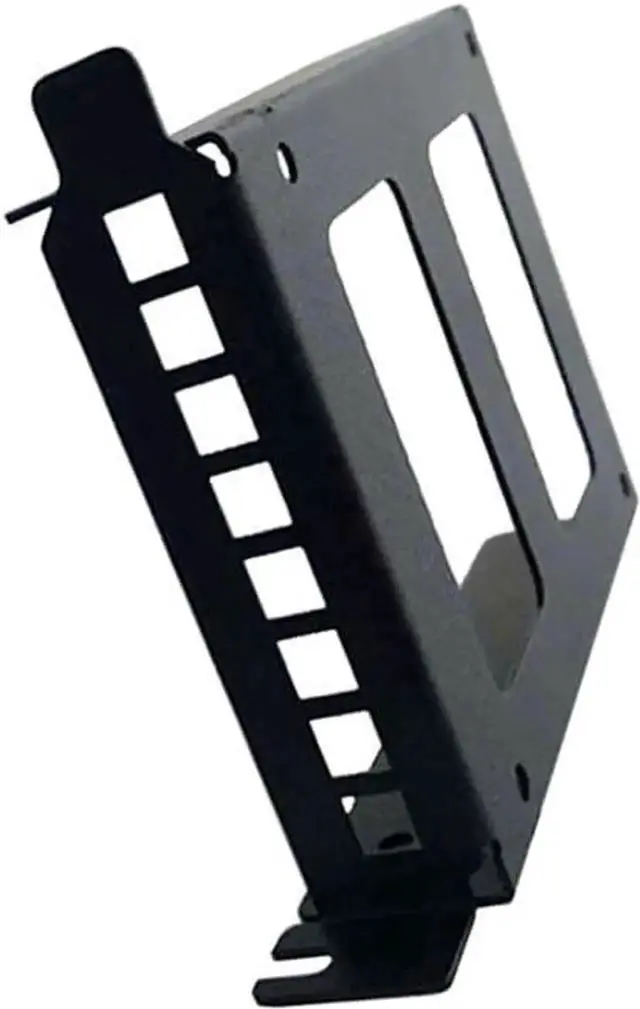 Alt view image 4 of 7 - Metal PCI Slot 2.5inch IDE/SATA/SSD/HDD Mounting Bracket Rear Panel Mount Bracket Hard Drive Adapter Tray Caddy with Sata Data Cable (Half w Black Cable)