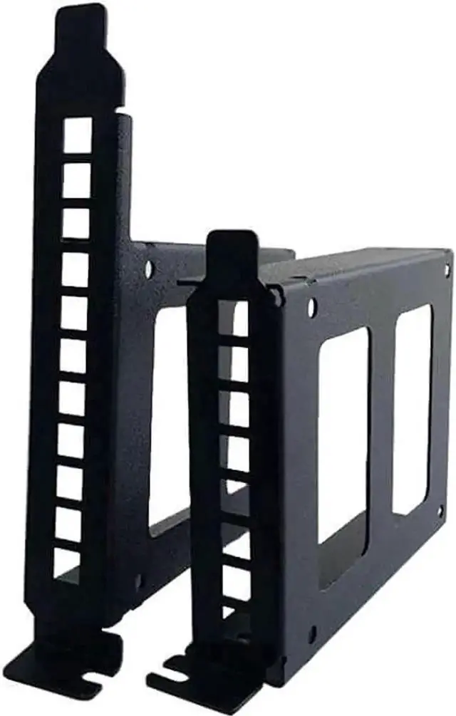 Alt view image 2 of 7 - Metal PCI Slot 2.5inch IDE/SATA/SSD/HDD Mounting Bracket Rear Panel Mount Bracket Hard Drive Adapter Tray Caddy with Sata Data Cable (Half w Black Cable)