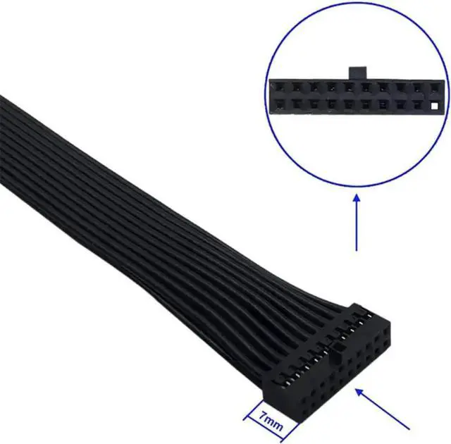 Alt view image 2 of 5 - 26AWG Mainboard USB3.0 20Pin Header Internal Extension Cable USB 3.0 19/20 Pin Male to Female Adapter for Motherboard (15cm)