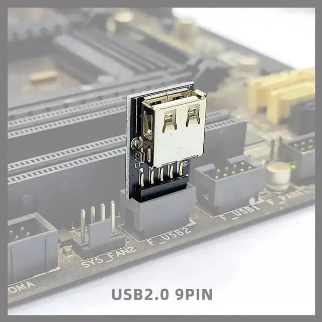 Alt view image 3 of 3 - Motherboard Connector USB2.0 Extender Card 9Pin to TY-PE C A-Key Front Converter USB3.2 Type-E Interface Header Adapter (Type B Upward)