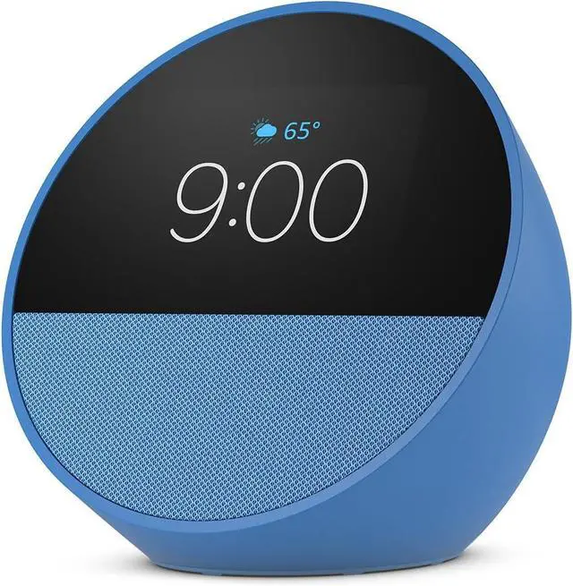Alt view image 2 of 7 - Echo Spot (newest model), Great for nightstands, offices and kitchens, Smart alarm clock with Alexa, Ocean Blue