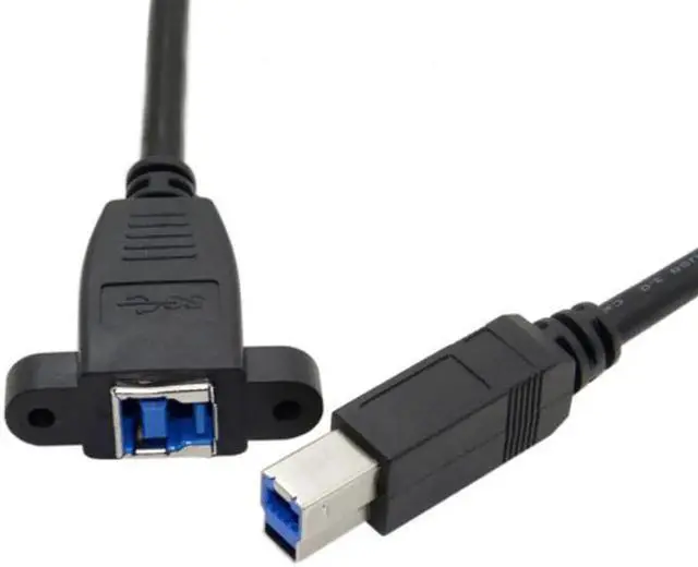 Alt view image 2 of 4 - Super Speed USB 3.0 Back Panel Mount B Female To Male B Type Extension Cable 0.5m U3-092-0.5M