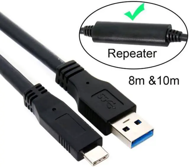 Main image of 8m USB-C USB 3.1 Type C Male to USB3.0 Type A Male Data GL3523 Repeater Cable for Tablet & Phone & Hard Disk Drive UC-199-BK-8.0M