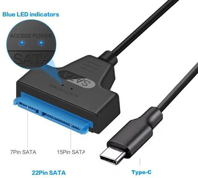 Main image of Type C USB 3.1 Male to SATA 22 Pin 2.5" Hard disk driver SSD Adapter Cable for Macbook & Laptop UC-215