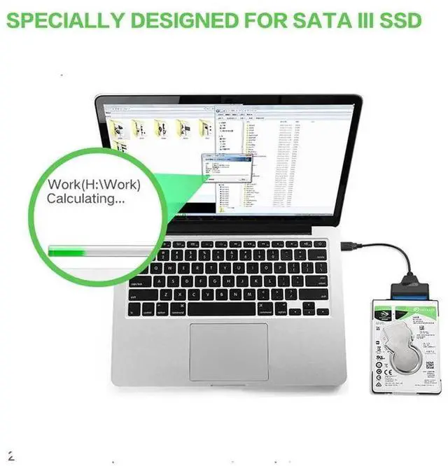 Alt view image 3 of 7 - Type C USB 3.1 Male to SATA 22 Pin 2.5" Hard disk driver SSD Adapter Cable for Macbook & Laptop UC-215