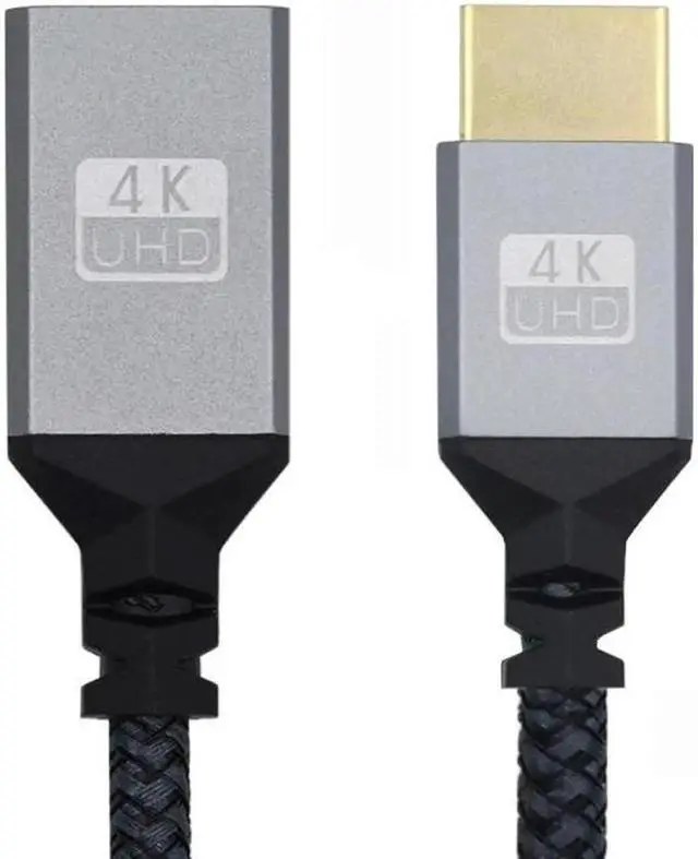 Alt view image 2 of 7 - HKCY HDMI 1.4 Type A Male to A Female Extension Cable Straight Connector 90 Degree Support HDTV 4K 60hz 3D