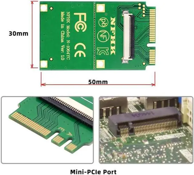 Alt view image 7 of 7 - Mini PCI-E PCI Express & NGFF A+E Key to SATA 3.0 Four Ports Adapter Cable 6Gbps Hard Drive Extension Card for SSD