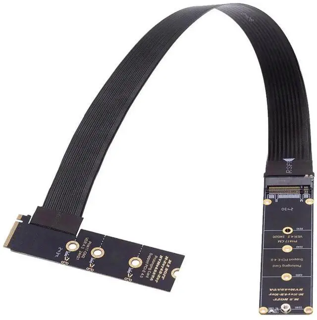 Main image of NGFF M-Key NVME Male to Female Extension PCI Express Cable 30cm Right Angled Type 90 Degree PCI-E 4.0 for Mainboard SSD 2230/2242/2260/2280