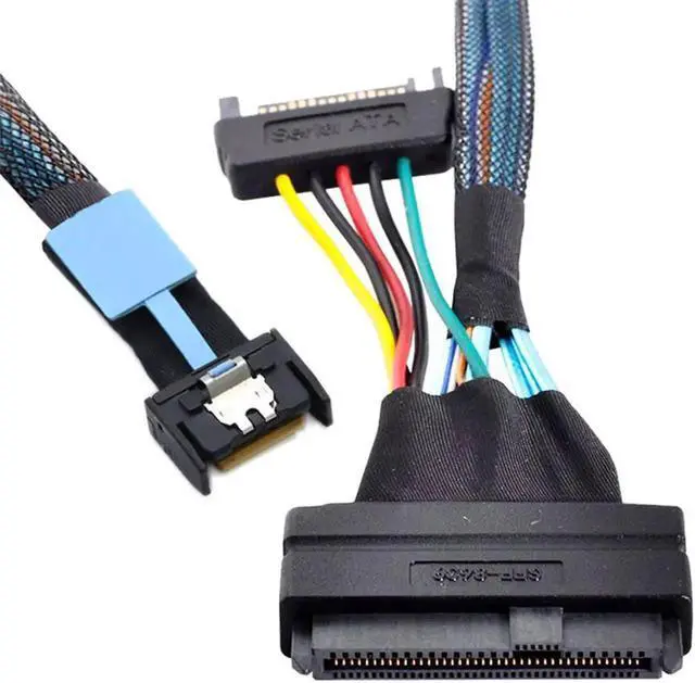 Main image of MCIO 4x Mini Cool Edge IO to U.2 SFF-8639 NVME PCIe PCI-Express Cable for Mainboard SSD