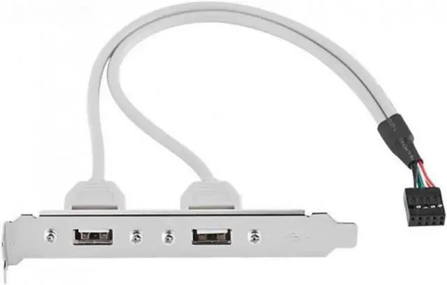 Main image of PCI USB 2.0 A type Female Screw to Motherboard 9p header cable with bracket U2-142
