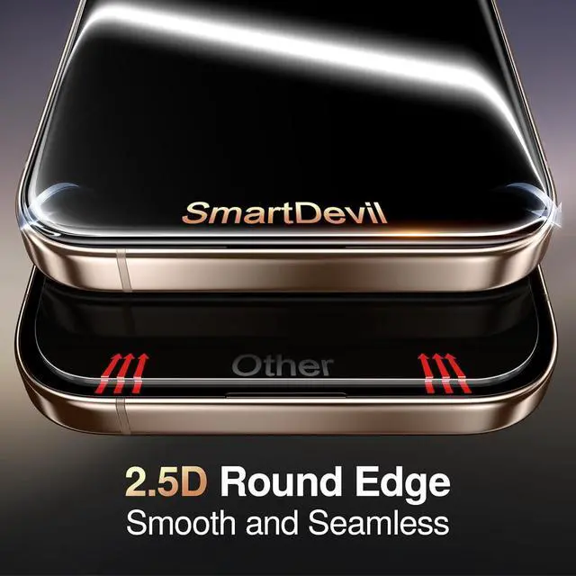 Alt view image 6 of 7 - SMARTDEVIL 2 Pack Privacy Screen Protector for iPhone 16 Pro Max, [Anti-Spy] [Military-Grade Shatterproof & 9H Hardness] Tempered Glass, [Easy Installation] Bubble-Free & Case-Friendly, Dust-Free Box