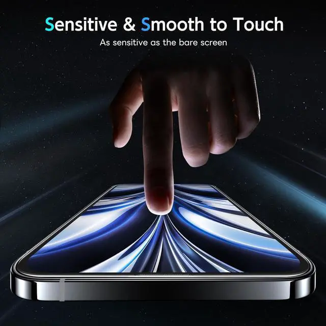 Alt view image 4 of 7 - SMARTDEVIL 3 Pack Screen Protector design for iPhone 15 [6.1 inch] 3 Pack Tempered Glass Film for 15, Bubble Free, Case Friently