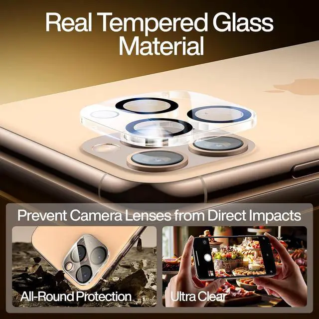 Alt view image 4 of 7 - SMARTDEVIL 2Pack for iPhone 11 Pro Privacy Screen Protector with 2Pack Camera Lens Protector, 9H Anti-Spy Privacy Screen, Anti-Shatter Glass, Bubble Free Easy Install